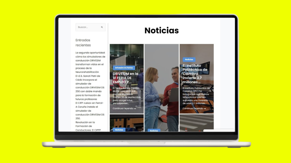 Web corporativa con blog Drive Simulator - Impulso Websites